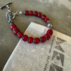 画像2: 【Mel.】Sterling Silver x Beads Bracelet(White Heart) (2)