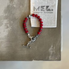 画像1: 【Mel.】Sterling Silver x Beads Bracelet(White Heart) (1)